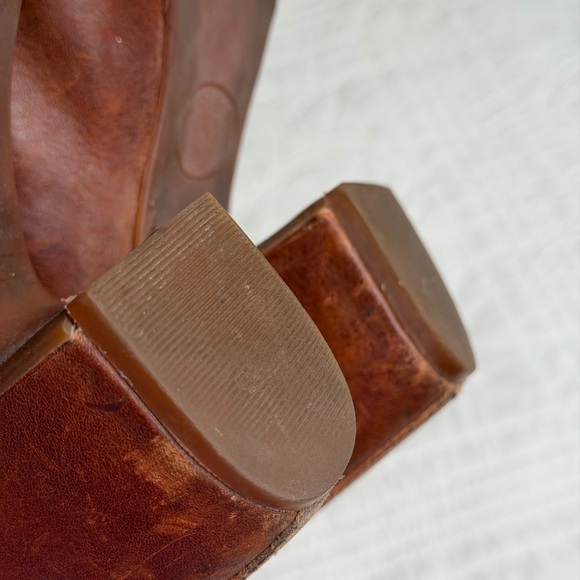 Kork-Ease Sagano Mule Leather Wrapped Women's 8 Brown Rum Chunky Heels Comfort - Picture 10 of 13